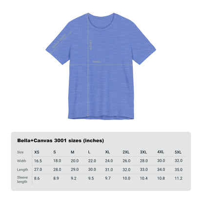 Bella+Canvas 3001 T-Shirt Size Guide