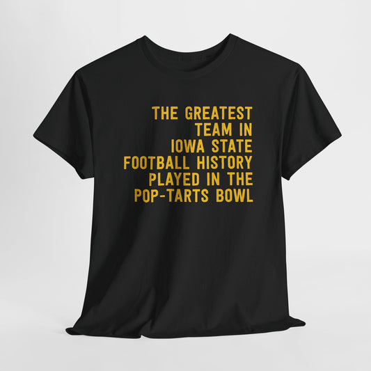 Greatest Iowa State Football Team Pop-Tarts Bowl T-Shirt in Black - Cover image