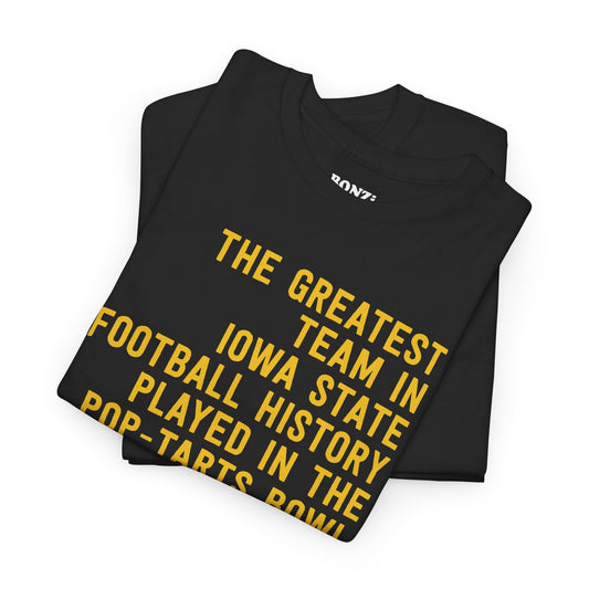 Greatest Iowa State Football Team Pop-Tarts Bowl T-Shirt in Black - Folded