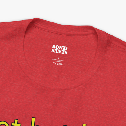 Silicon Valley Not Hotdog T-Shirt (Modern Fit) in Red - Front Collar Closeup