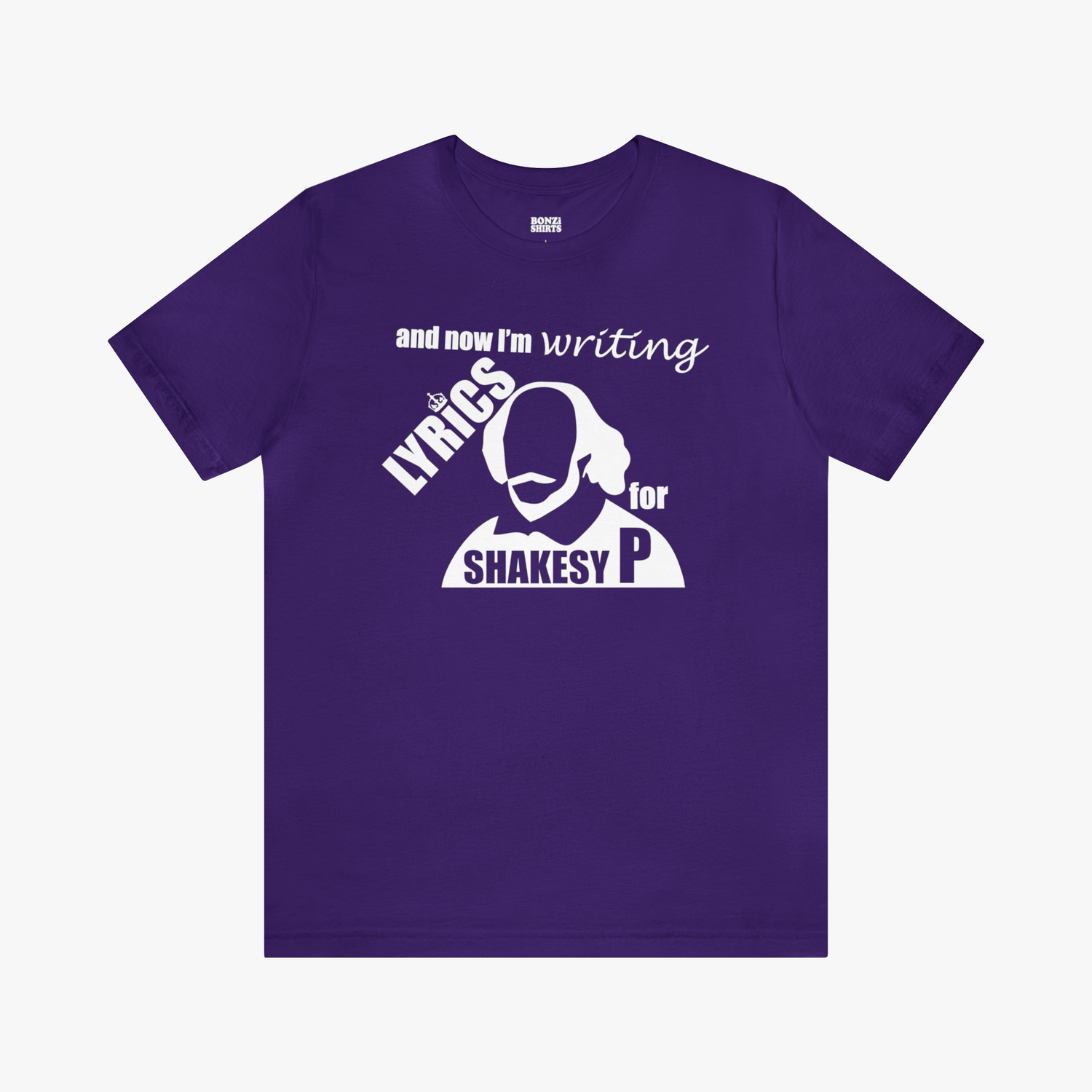 Six The Musical Writing Lyrics For Shakesy P T-Shirt [Modern Fit] in Purple