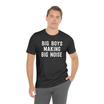 Big Boys Making Big Noise T-Shirt in Heather Grey - Male Model